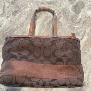 Coach Brown Classic Design Diaper Bag/Tote Bag(no strap)